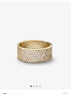 Melinda Maria Slick Pave Ring - Gold|White Diamondettes size 7.5